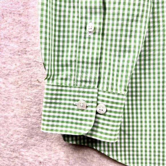 Brooks Brothers 1818 Men’s Button Down Dress Shirt Size Medium Green Logo - Picture 14 of 16
